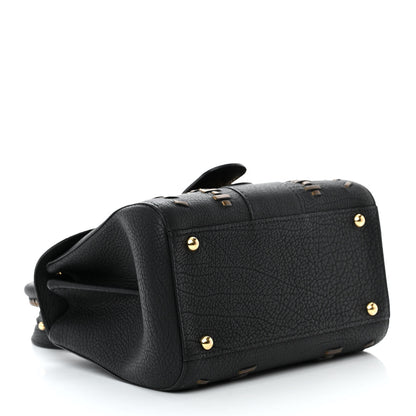 Delvaux Crispy Calfskin Tribal Stitch Mini Brillant Satchel Black Bronze 5 of 19