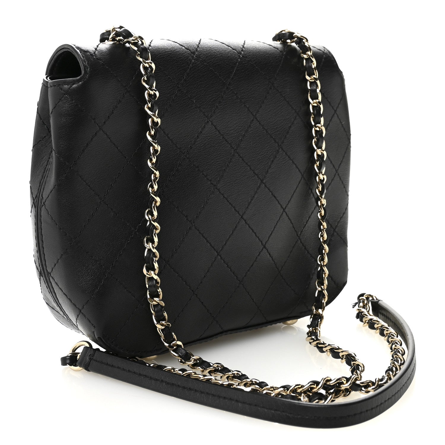 Chanel Calfskin Stitched Small Covered CC Flap Bag Black 4 of 21