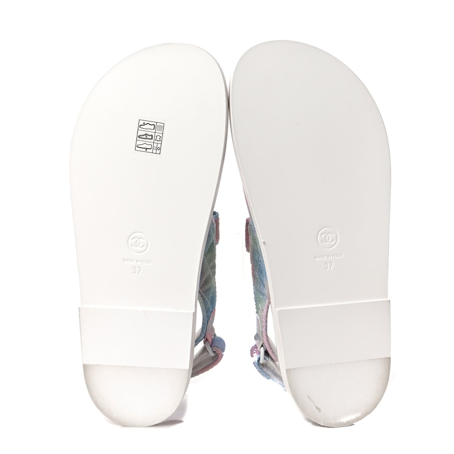 Printed Fabric Quilted Dad Sandals 37 Green Pink Blue