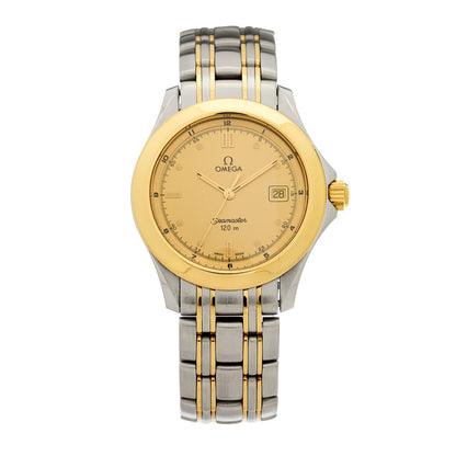 Omega Stainless Steel 18K Yellow Gold 36mm Seamaster 120M Quartz Watch Champagne 2311.10 1 of 4