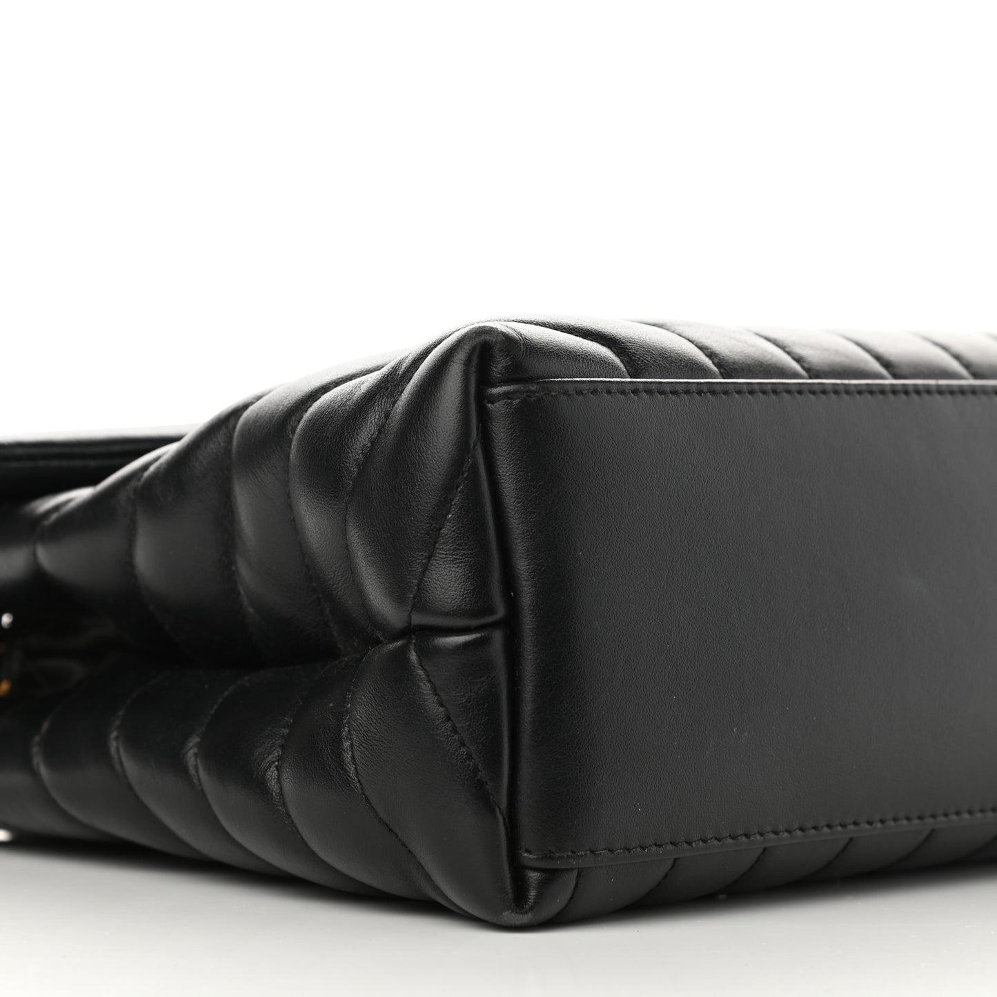 Calfskin Y Quilted Monogram Medium Loulou Chain Satchel Black