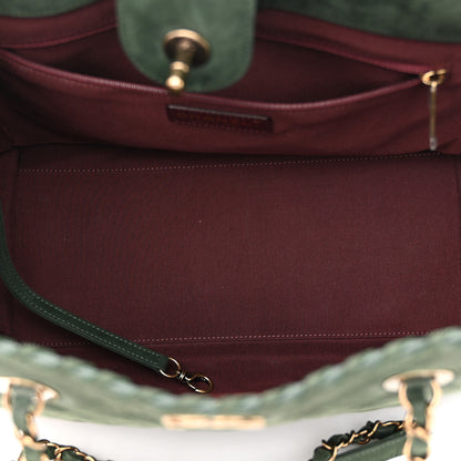 Chanel Calfskin Quilted Whipstich Shopping Tote Green 5 of 12