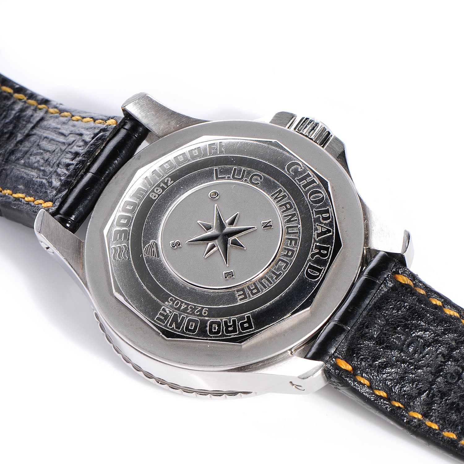 Chopard Mens Stainless Steel Leather 43mm Pro One Watch Black 3 of 7