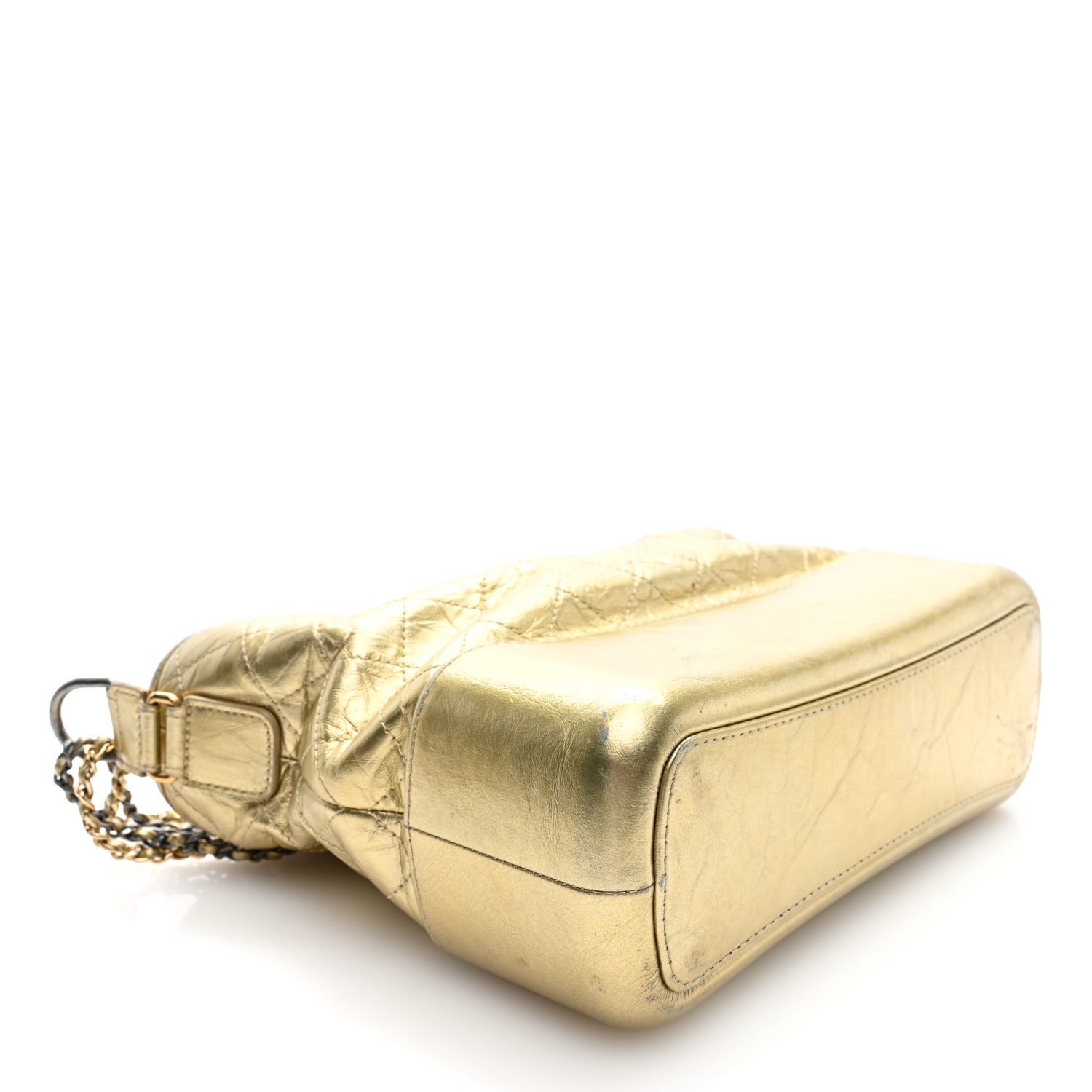 Chanel Metallic Aged Calfskin Quilted Medium Gabrielle Gold 4 of 10