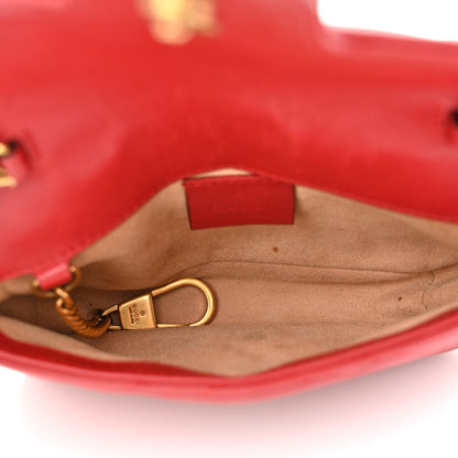 Gucci Calfskin Matelasse Super Mini GG Marmont Shoulder Bag Hibiscus Red 5 of 11