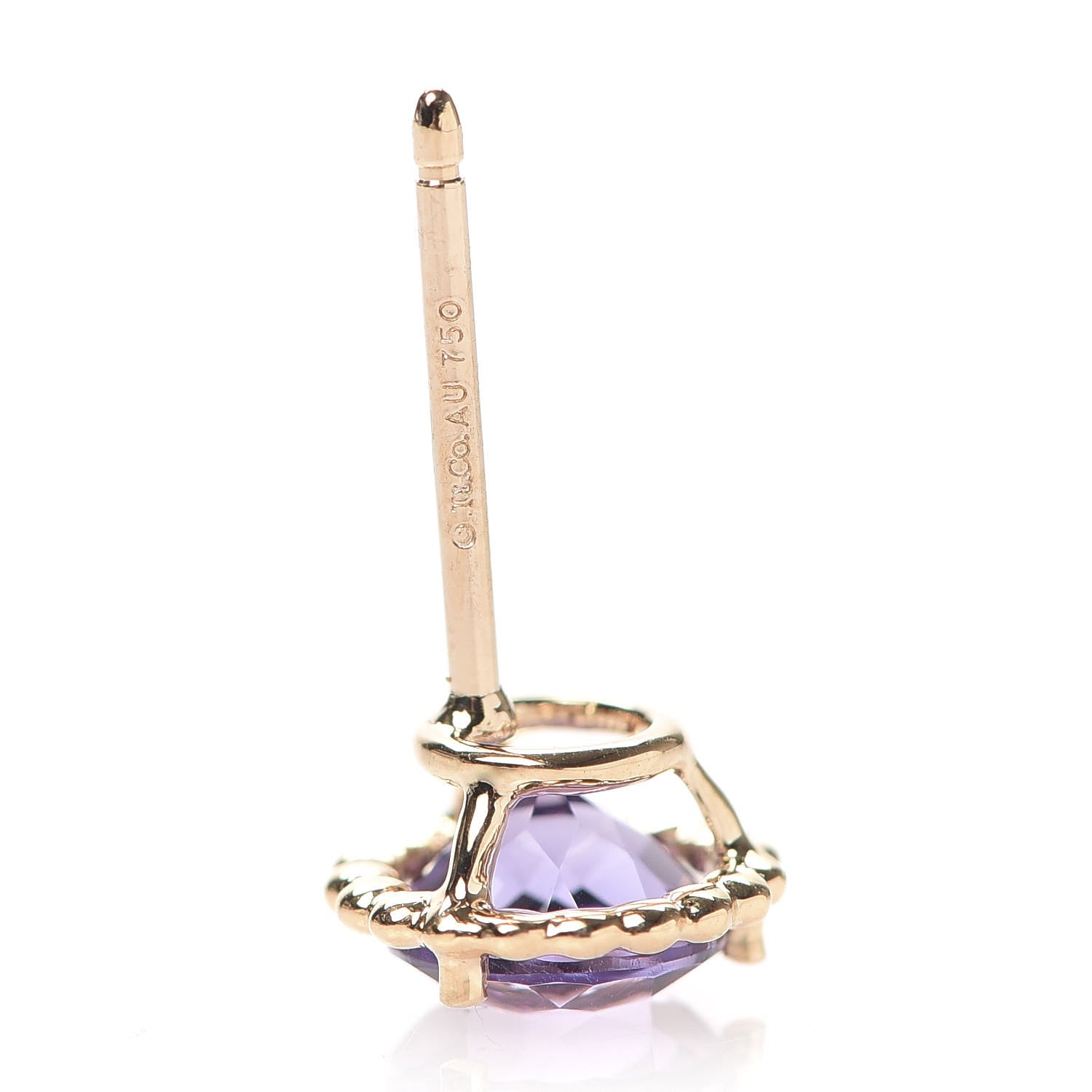 Tiffany 18K Yellow Gold Amethyst Sparklers Earrings 4 of 7