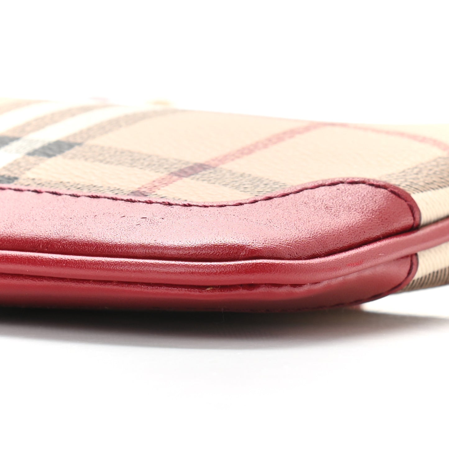 Haymarket Check Small Peyton Crossbody Clutch Bag Military Red