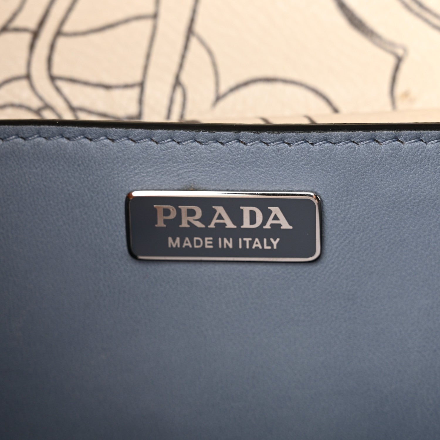 Prada X JAMES JEAN Glace Calfskin Rabbit Print Cahier Bag Opaline 6 of 18