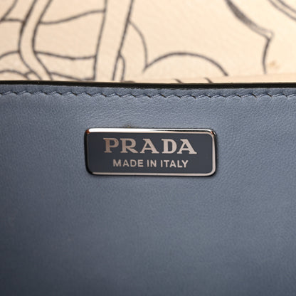 Prada X JAMES JEAN Glace Calfskin Rabbit Print Cahier Bag Opaline 6 of 18