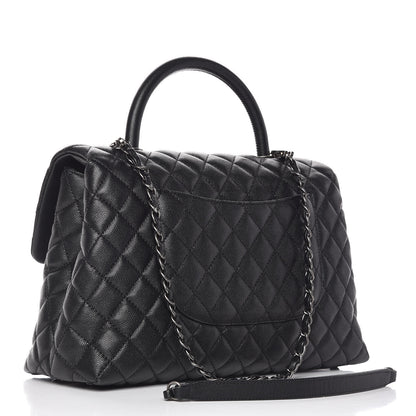 Chanel Caviar Quilted Medium Coco Handle Flap Black 3 of 12