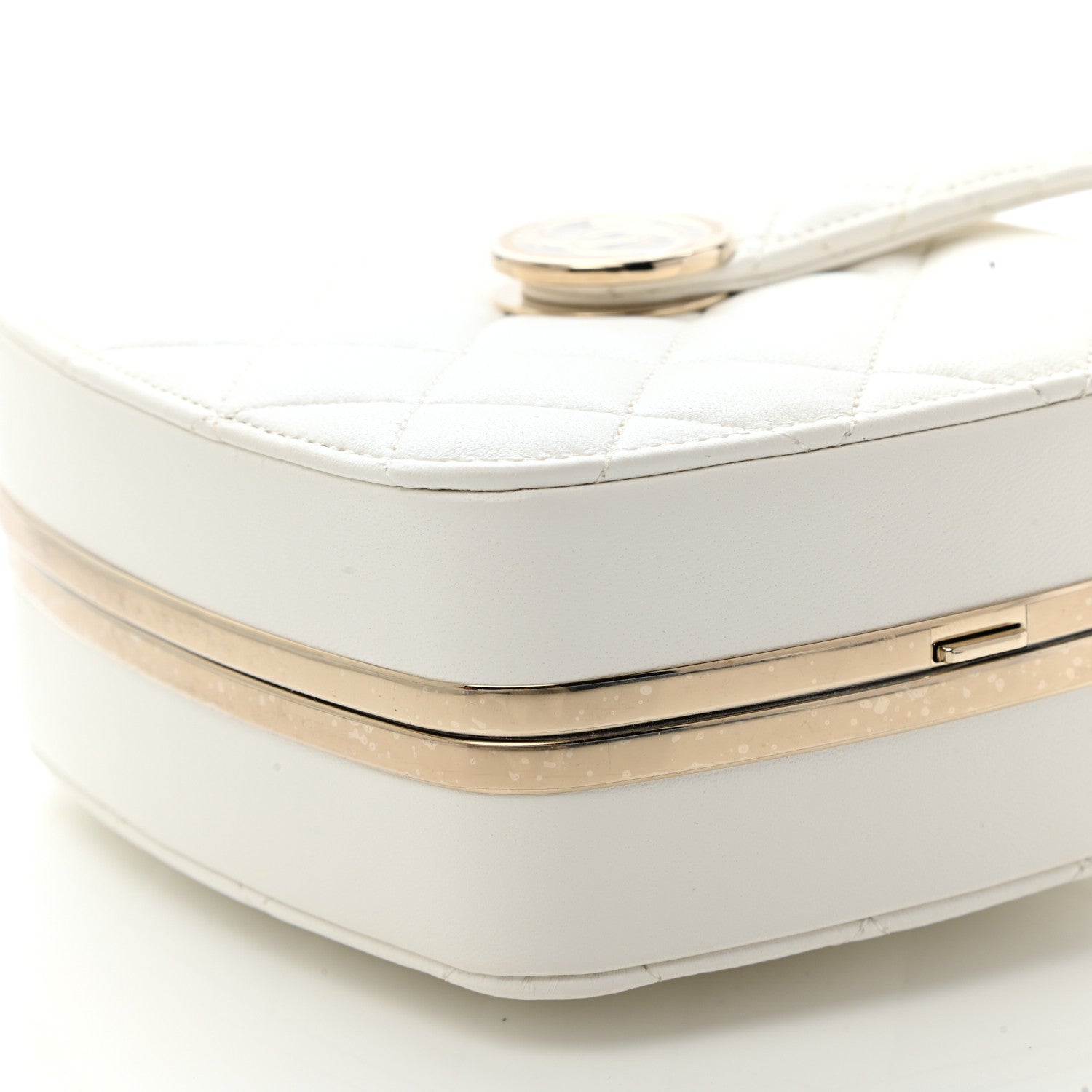 Chanel Lambskin Minaudiere Vanity With Handle White 11 of 12