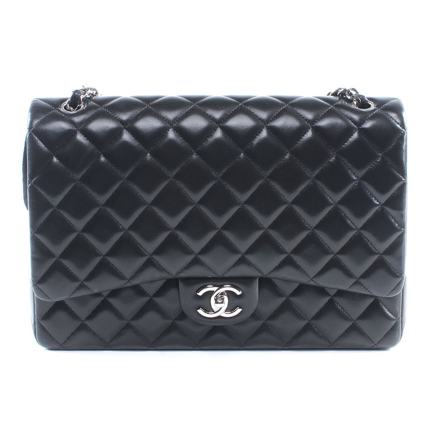 Chanel Lambskin Quilted Maxi Double Flap Black 1 of 8