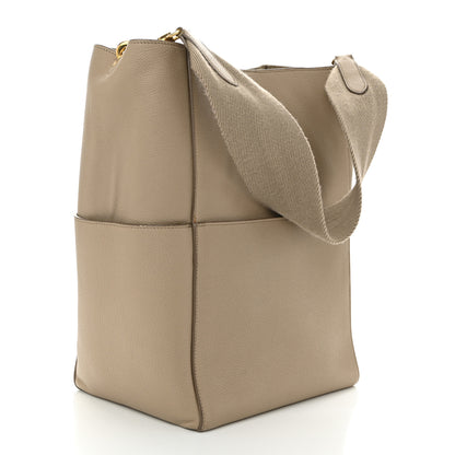 Celine Soft Grained Calfskin Sangle Bucket Bag Taupe 3 of 13