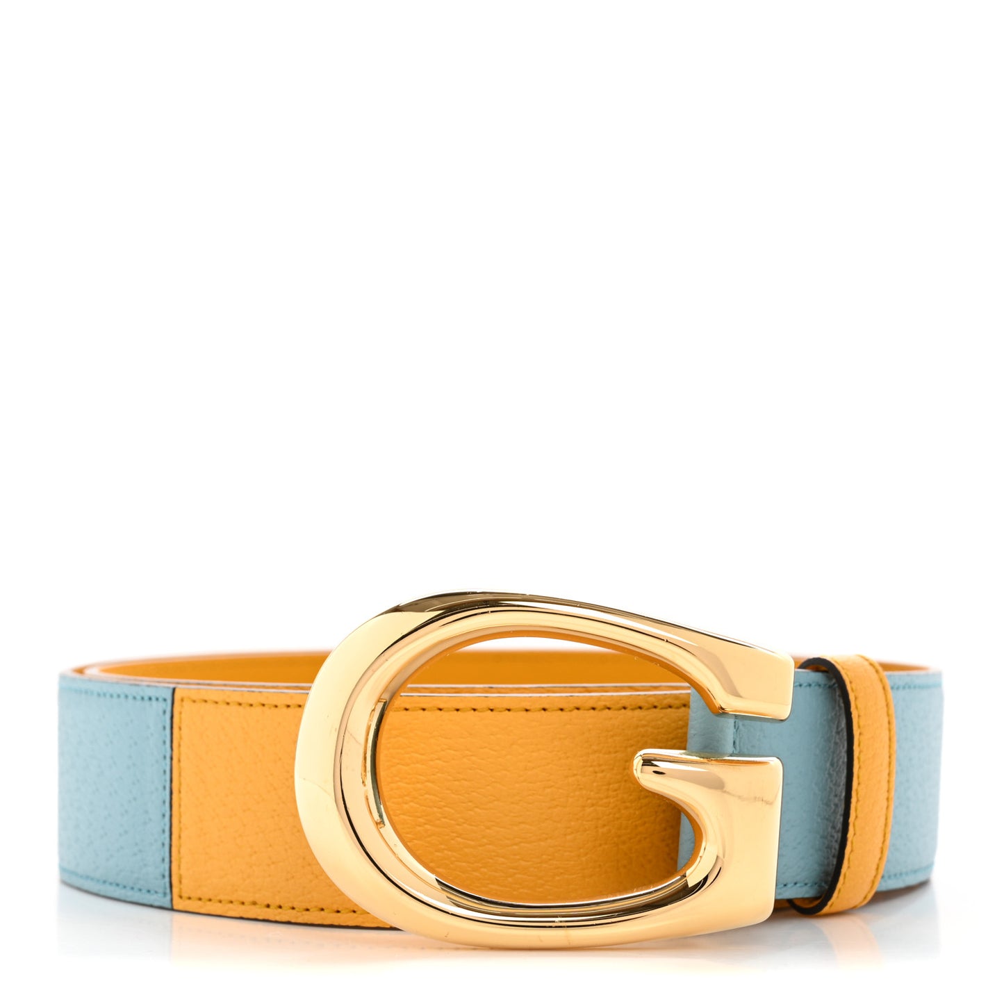 Textured Dollar Calfskin Criss Cross Double G Memorable Buckle 40mm Belt 90 36 Crop Dusty Azure