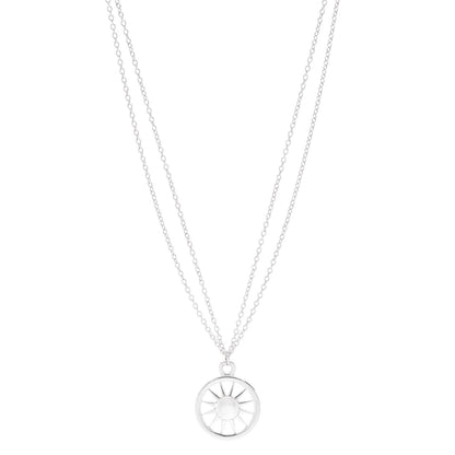Tiffany Sterling Silver Sun Double Chain Pendant Necklace 1 of 6