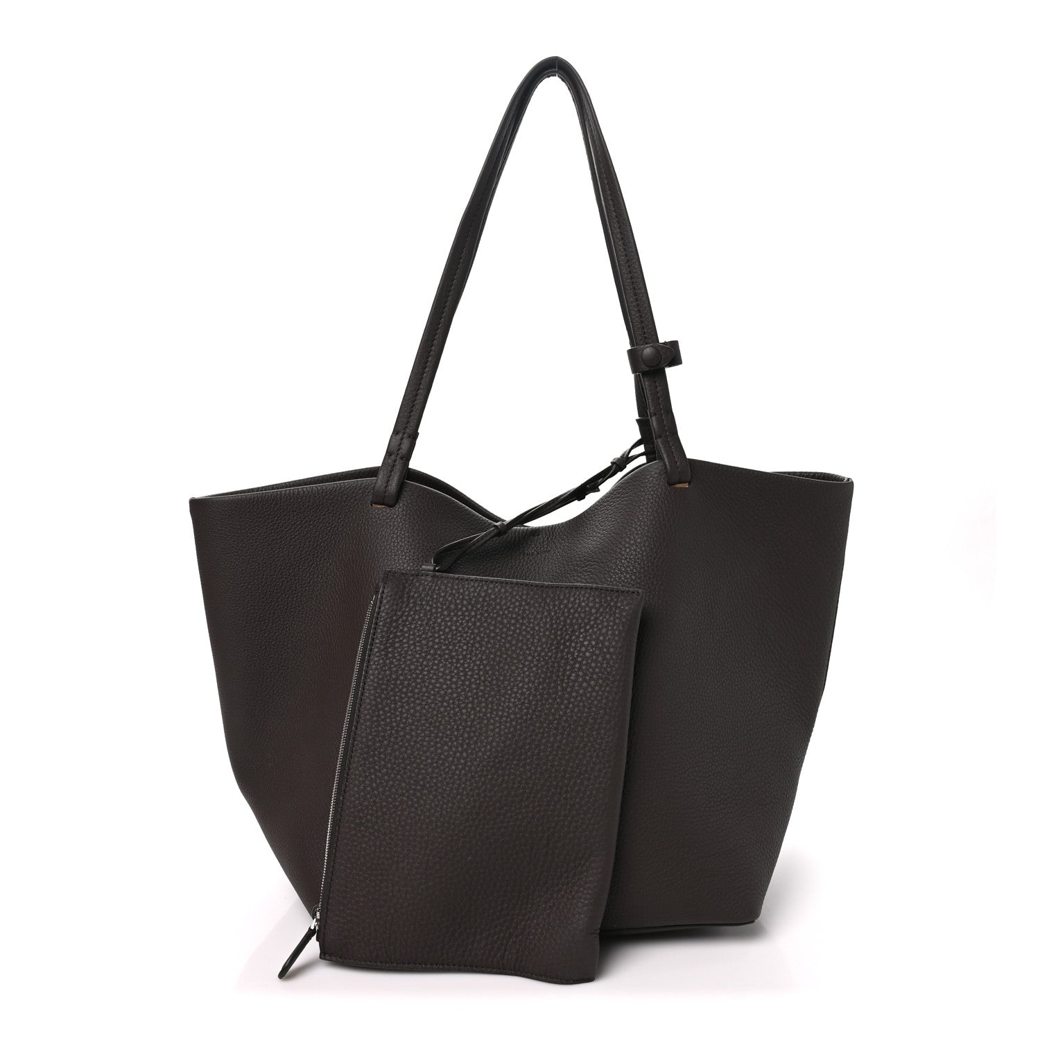 The Row Grained Calfskin Park Tote Three Dark Taupe 3 of 11