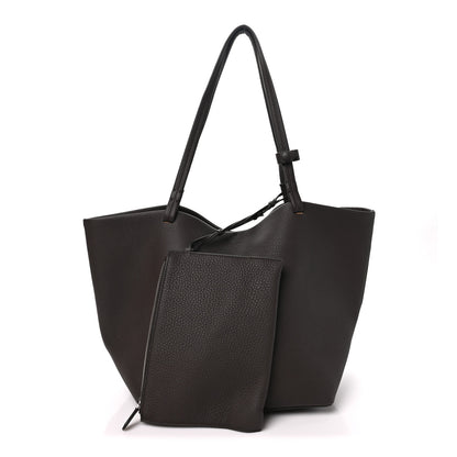 The Row Grained Calfskin Park Tote Three Dark Taupe 3 of 11