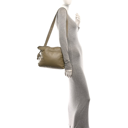 Loewe Shiny Nappa Lambskin Puffer Flamenco Knot Clutch Clay Green 3 of 9