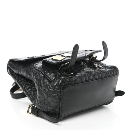 Christian Dior Lambskin Cannage Small Lucky Badge Stardust Backpack Black 4 of 9