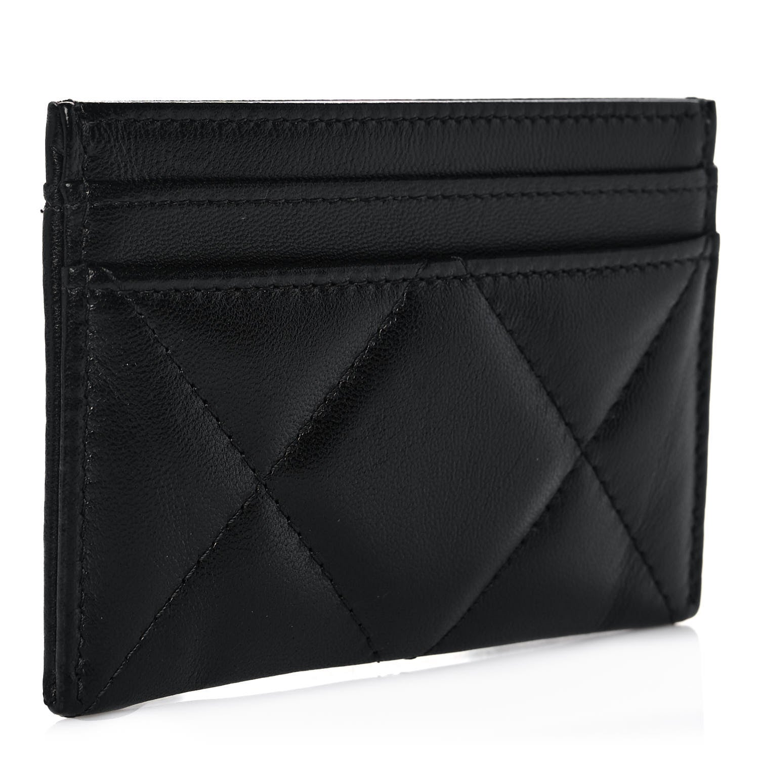 Chanel Lambskin Quilted Chanel 19 Card Holder Black 3 of 8