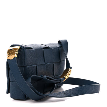 Bottega Veneta Grained Calfskin Maxi Intrecciato Cassette Crossbody Bag Deep Blue 3 of 12