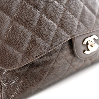 Chanel Caviar Quilted Jumbo Single Flap Dark Brown 14 of 15
