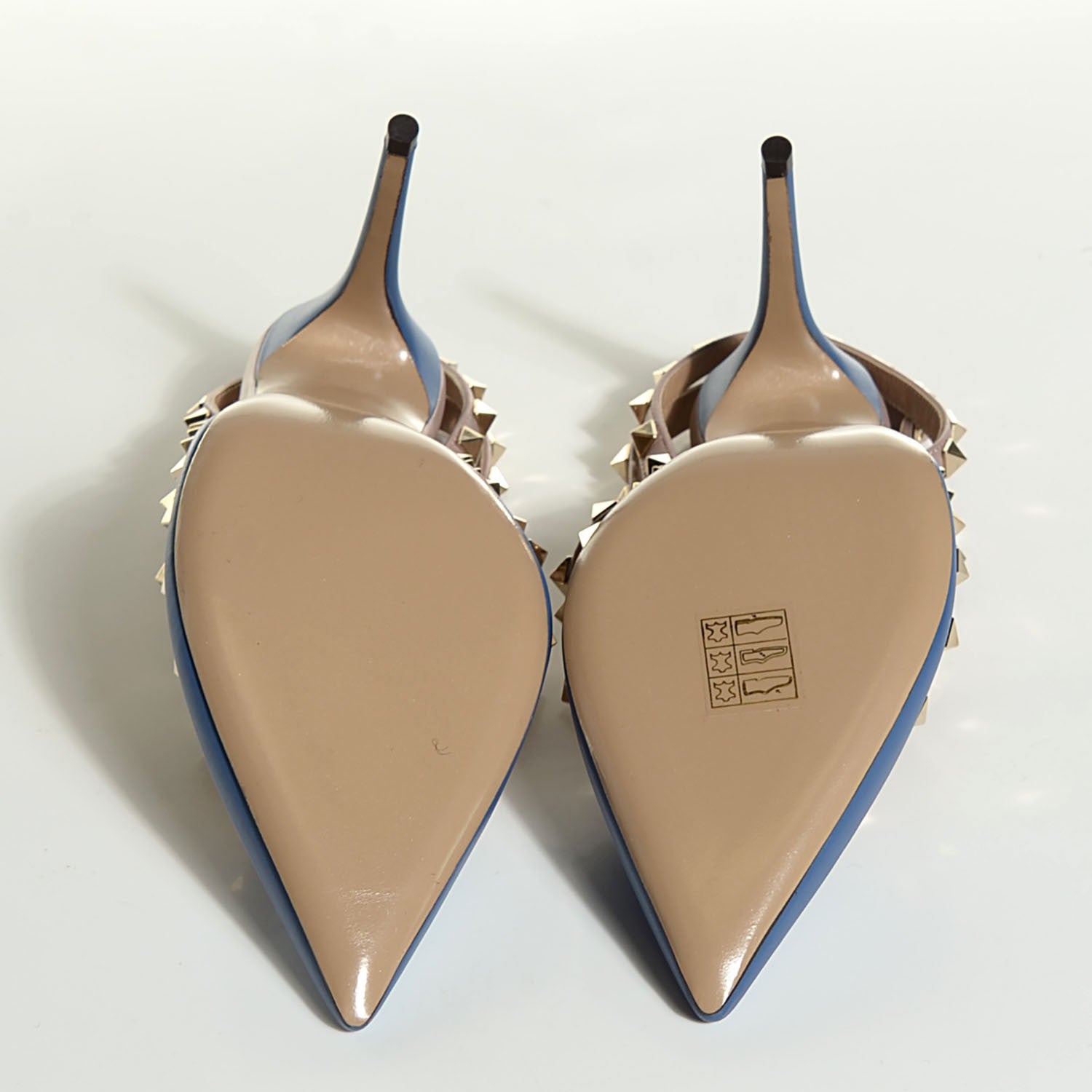 Valentino Garavani Nappa Rockstud Ankle Strap 100mm Pumps 38 Indaco Poudre 5 of 7