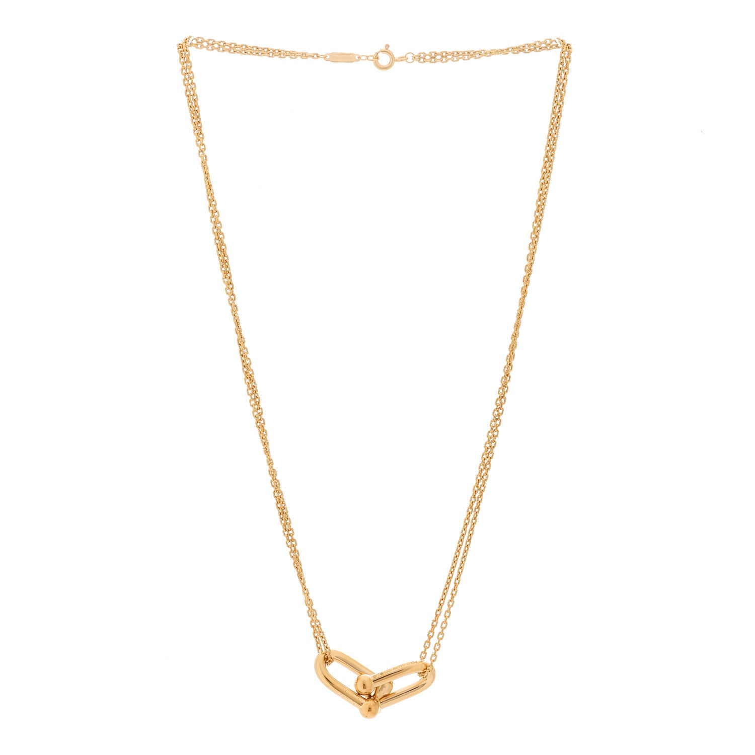 Tiffany 18K Rose Gold HardWear Double Link Pendant Necklace 3 of 6