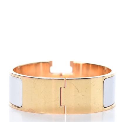 Hermes Enamel Wide Clic Clac H Bracelet PM White 4 of 6