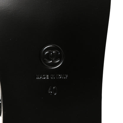 Chanel Goatskin CC Times Square Thong Sandals 40 Black 9 of 11