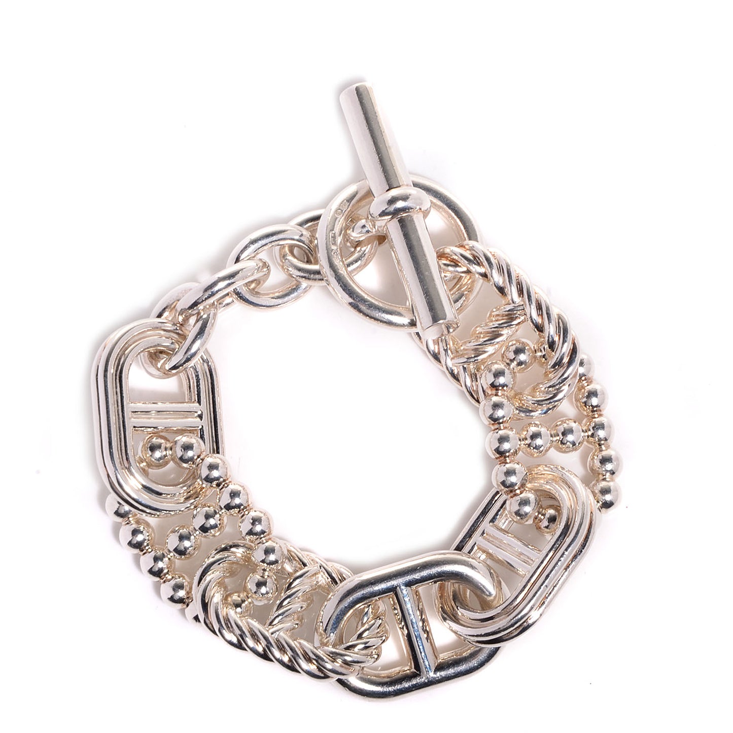 Sterling Silver Chain d'Ancre Parade Toggle Bracelet TGM Medium