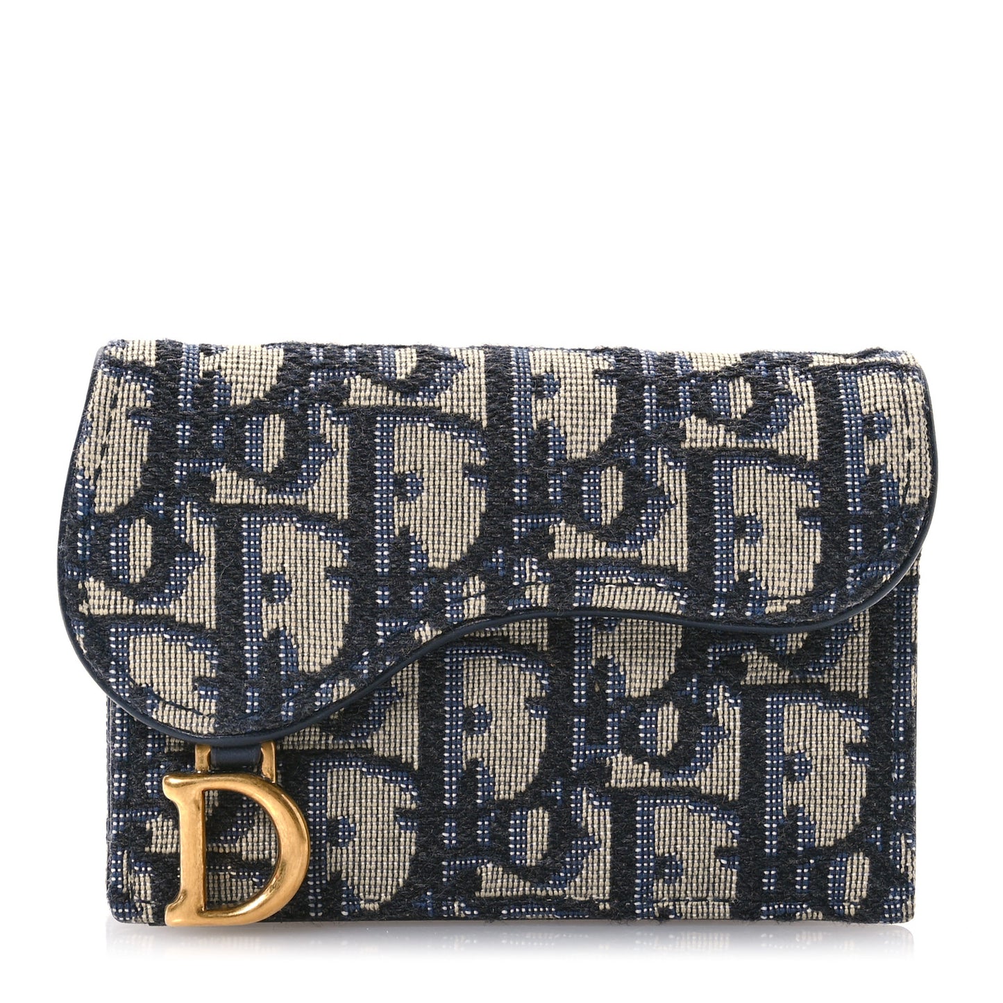 Oblique Saddle Card Holder Blue