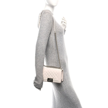 Chanel Caviar Quilted Small Boy Flap White 2 of 10