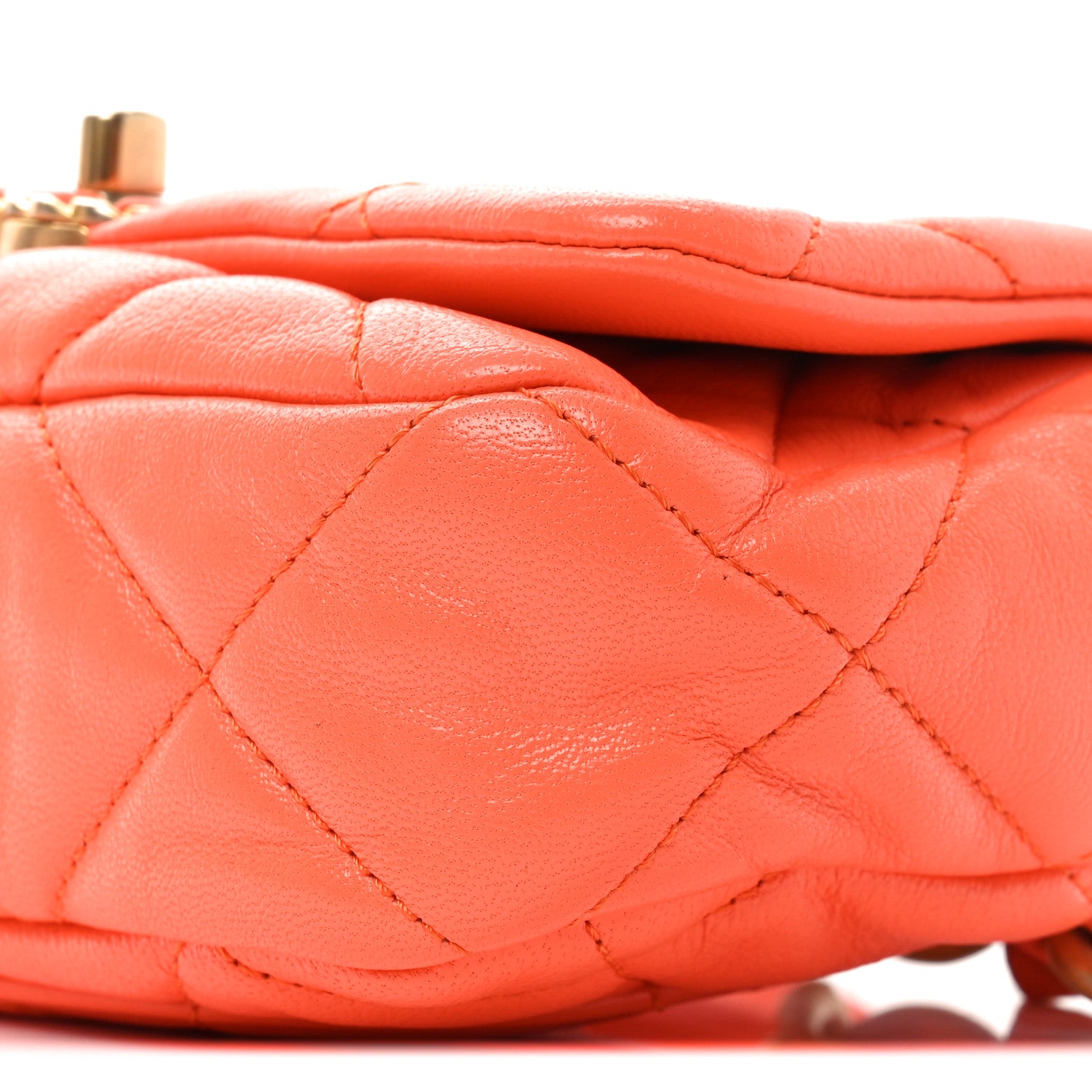 Chanel Goatskin Quilted Chanel 19 Waist Bag Orange 1739003