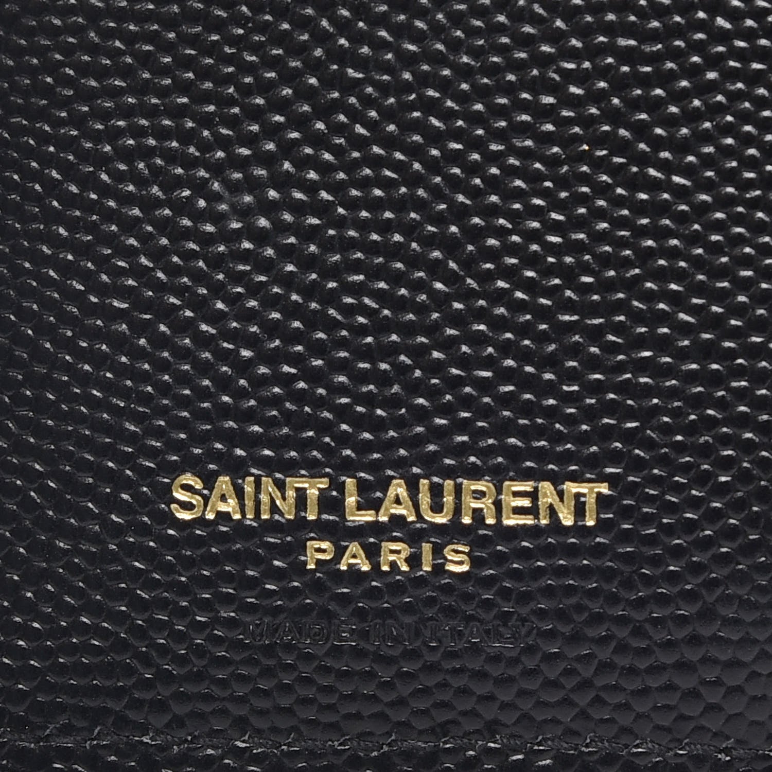 Saint Laurent Grain De Poudre Matelasse Chevron Monogram Zipped Card Case Black 4 of 7