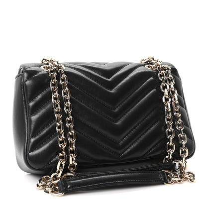 Gucci Lambskin Matelasse Small GG Marmont Shoulder Bag Black 3 of 11