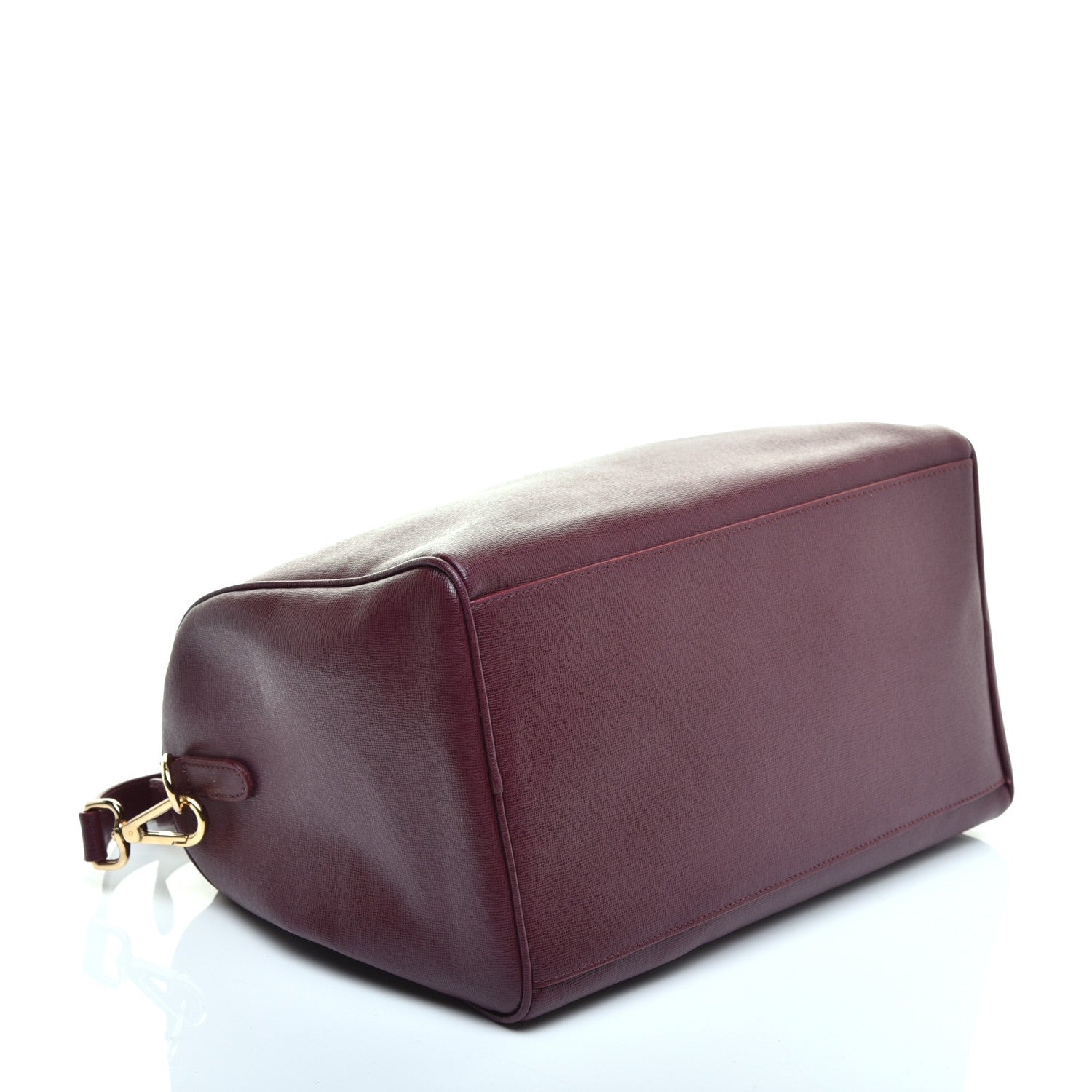 Versace Saffiano Calfskin Palazzo Bowler Burgundy 4 of 10