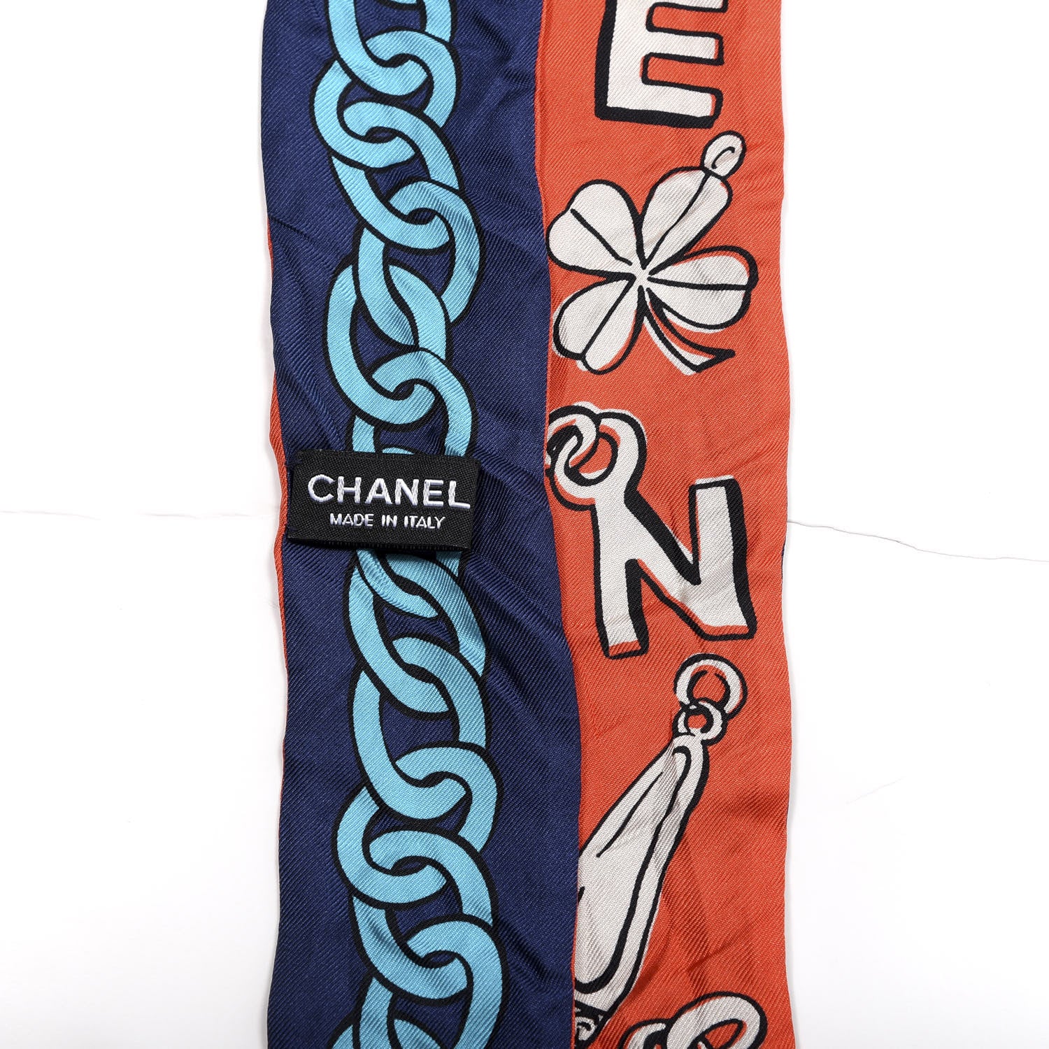 Chanel Silk Charms CC Slim Bandeau Orange Multicolor 4 of 4