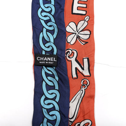 Chanel Silk Charms CC Slim Bandeau Orange Multicolor 4 of 4