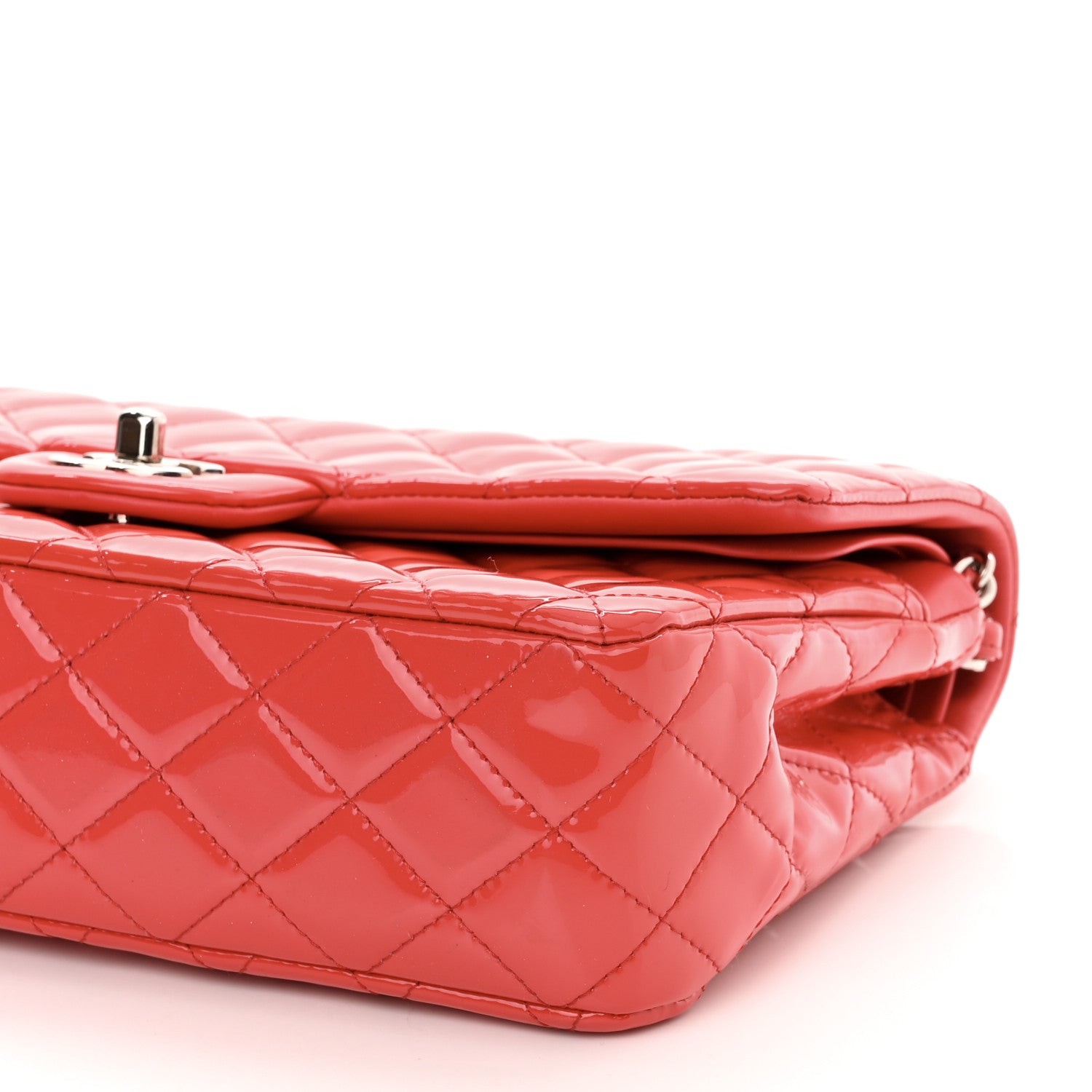 Chanel Patent Calfskin Quilted Medium Double Flap Red 10 of 10