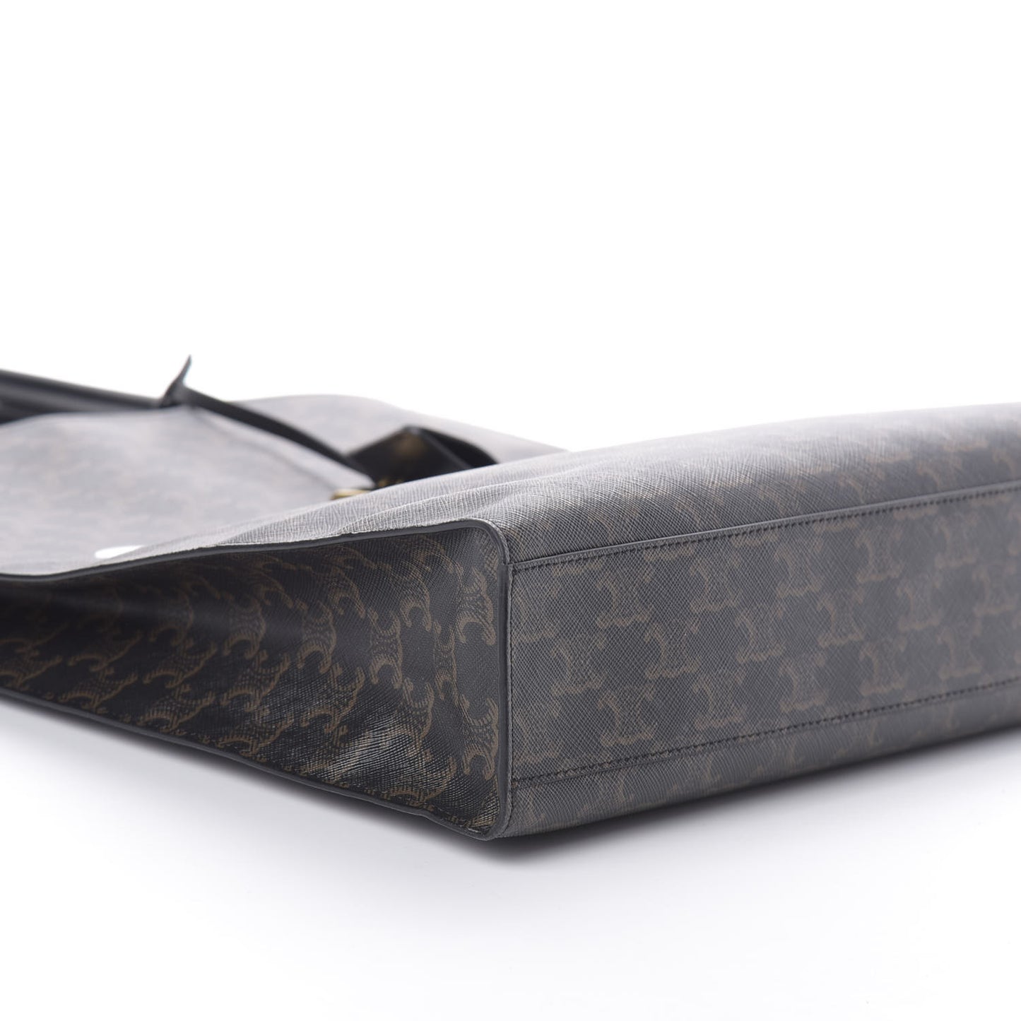 Triomphe Canvas Calfskin Large Vertical Cabas Black