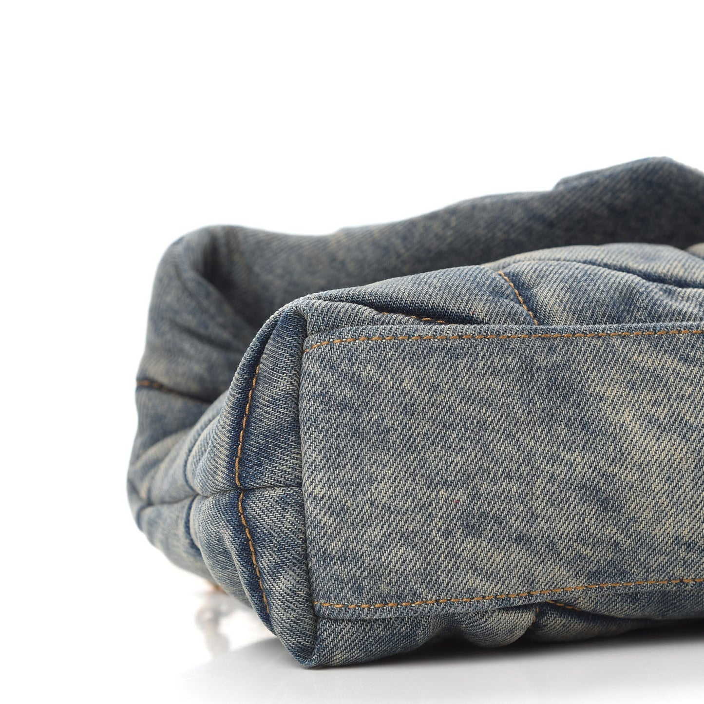 ; SAINT LAURENT Denim Quilted Toy Loulou Puffer Monogram Chain Satchel Rodeo Blue