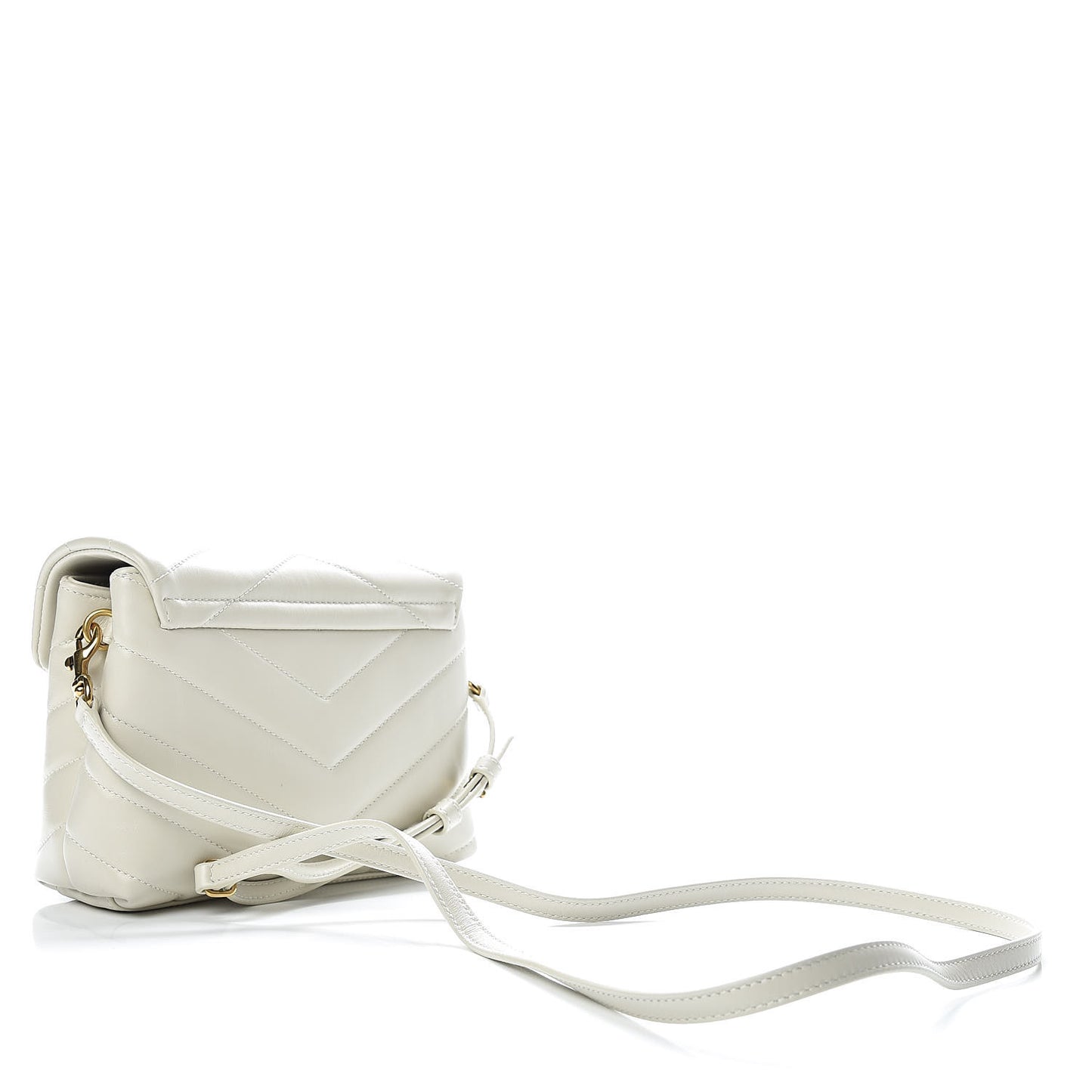 Calfskin Y Quilted Monogram Toy Loulou Crossbody Bag Blanc Vintage
