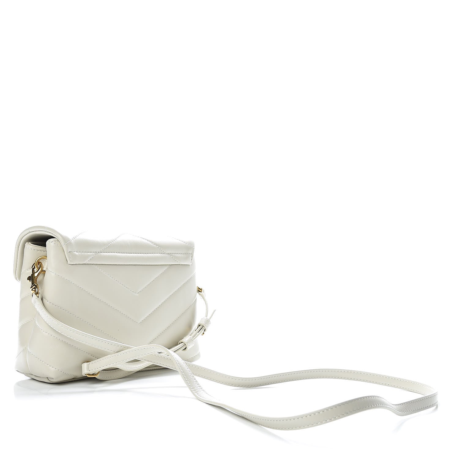 Saint Laurent Calfskin Y Quilted Monogram Toy Loulou Crossbody Bag Blanc Vintage 3 of 10