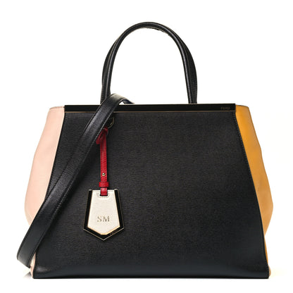 Fendi Vitello Elite Bi-Color Regular 2Jours Tote Black 1 of 4