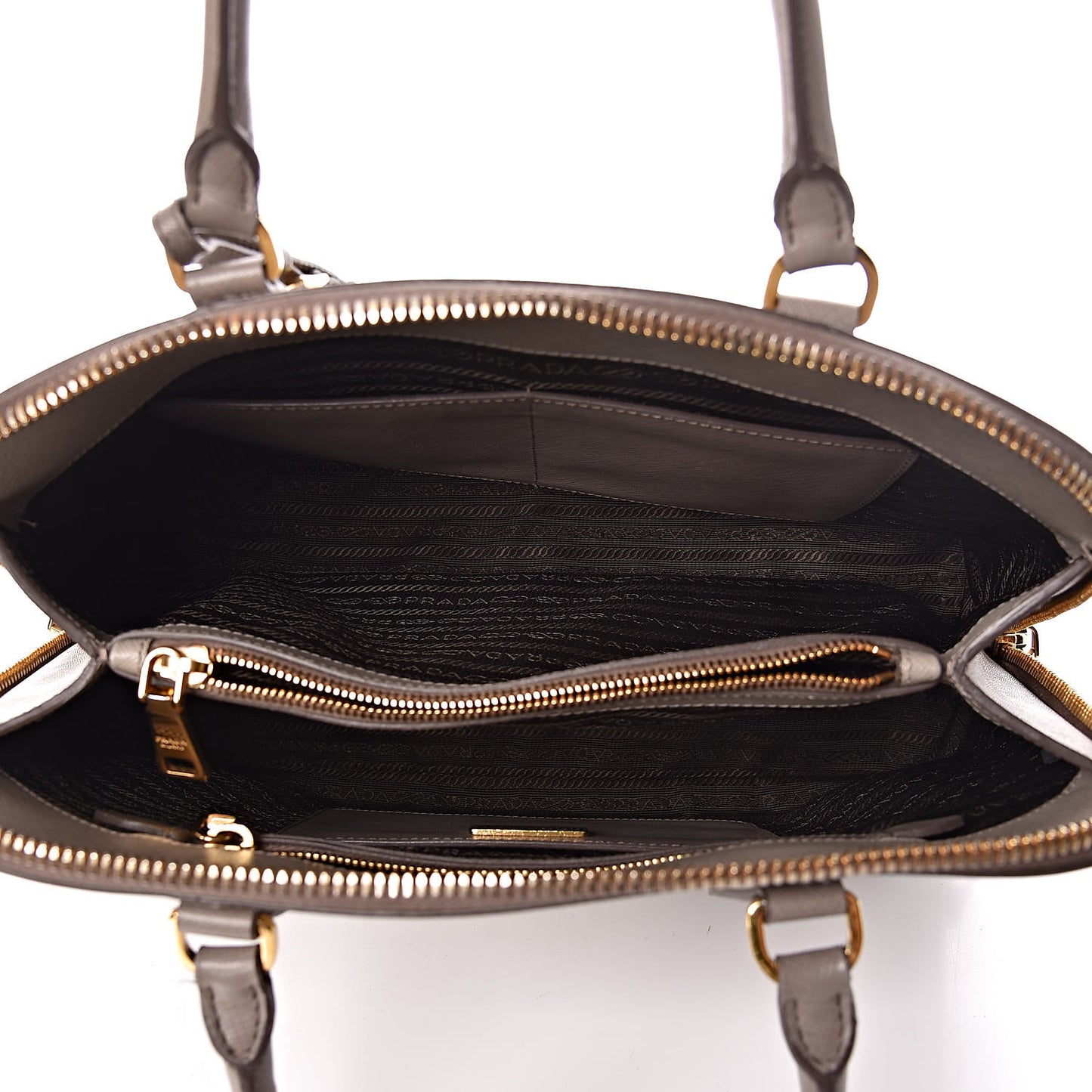 Saffiano Lux Bi-Color Promenade Tote Argilla Pomice