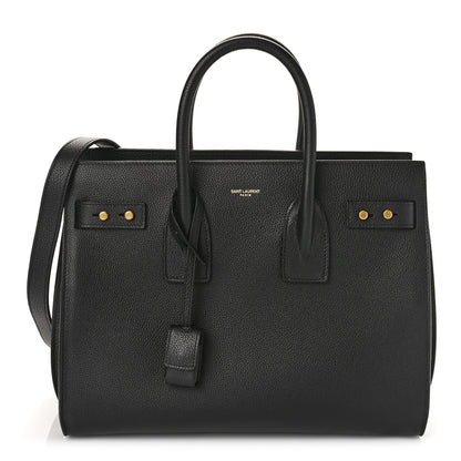 Saint Laurent Grained Calfskin Small Supple Sac De Jour Black 3 of 9