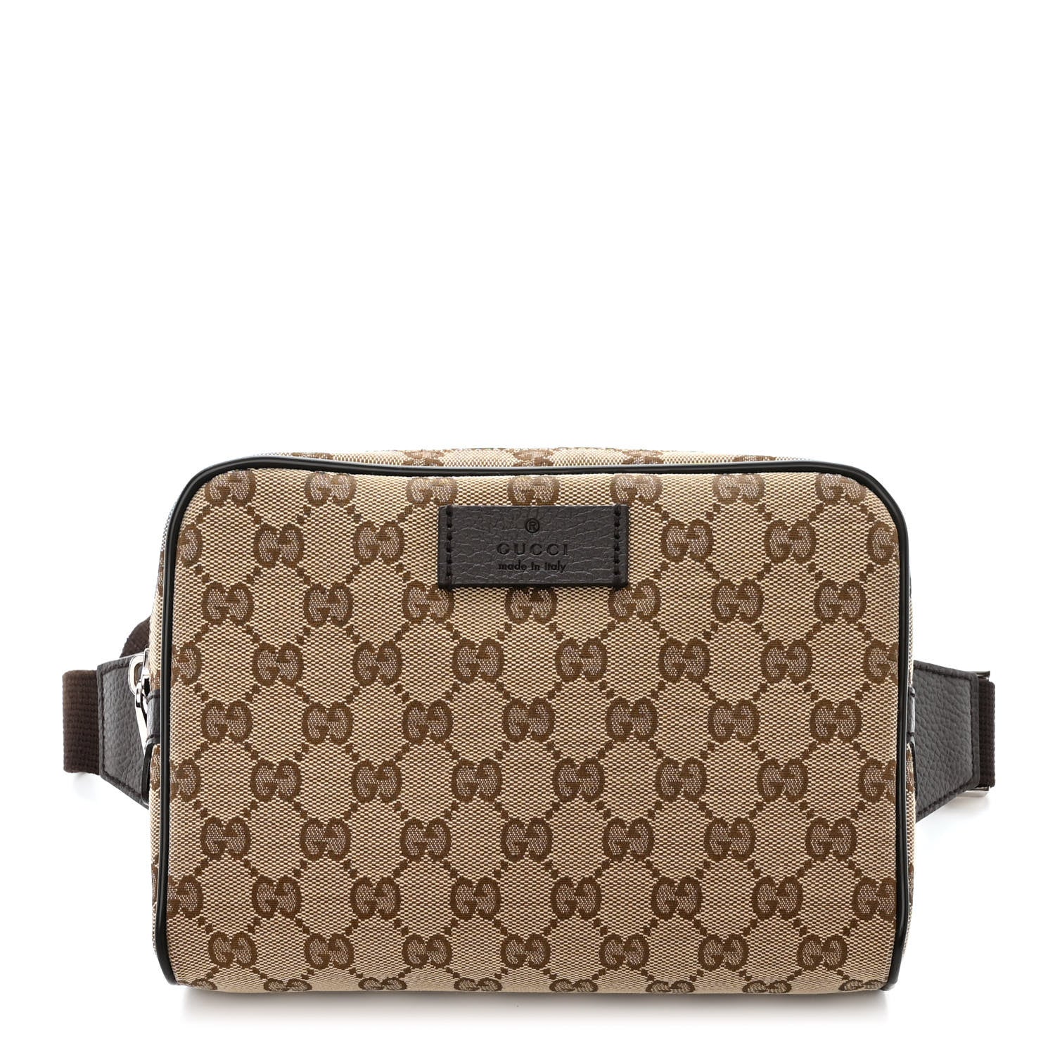 Gucci Monogram Dollar Calfskin Belt Bag Beige Ebony Testa di Moro Marrone Scuro 1 of 10