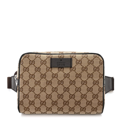 Gucci Monogram Dollar Calfskin Belt Bag Beige Ebony Testa di Moro Marrone Scuro 1 of 10