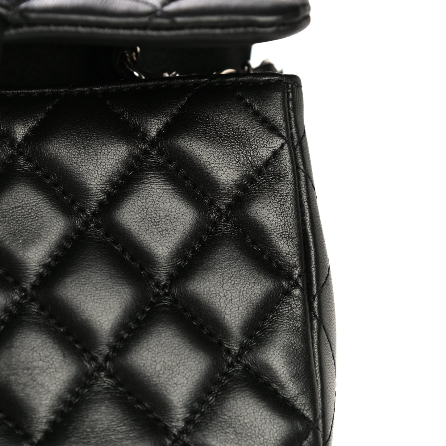 Lambskin Quilted Mini Rectangular Flap Black